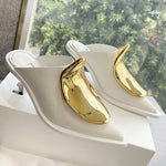French Style Pointed Toe Kitten Heel