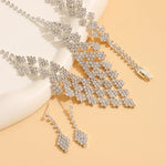 Diamond-shaped Jewelry Necklace Bracelet Earrings For Women