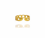 24k Gold Jewelry,Classic Twist Chain Open Rings For Women Zircon Geometric Twist Wrapped Couple Ring Jewelry
