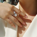 1Petal Morning Dew - A Fashionable Diamond Jewelry Piece Set With 1-carat Moissanite S925 Sterling Silver And Platinum Diamond Ring Prohibit TikTok sales