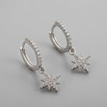 Silver Shiny  Star Hoop Earrings For Women Hot Danity Gold Silver Color Party Jewelry