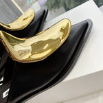 French Style Pointed Toe Kitten Heel