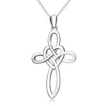 925 Sterling Silver Necklace Religious Necklace Love Heart Fashion Cross Pendants Necklaces Sweet Jewelry For Women GNX13884
