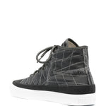 Stone Island Abstract-Print High-Top Sneakers