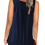 Self-pick-up Women's Plus Size Sleeveless Top V Neck Button Casual T-Shirt Only Self-pickup Is Supported