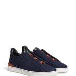 Zegna Triple Stitch Denim Sneakers