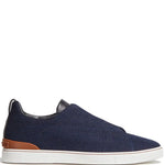 Zegna Triple Stitch Denim Sneakers