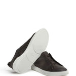 Zegna Secondskin Triple Stitch Leather Sneakers