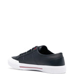 Tommy Hilfiger Logo-Embroidered Low-Top Leather Sneakers