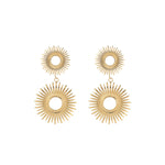 1 Pair 18K Gold Plated Hollow Flower Earrings For Women, European & American Style, Geometric Hollow Design, All-Match Temperament Jewelry