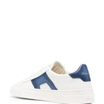 Santoni Double Buckle Low-Top Leather Sneakers