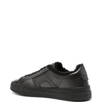 Santoni Logo-Debossed Leather Sneakers