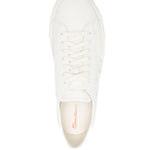 Santoni Logo-Print Leather Sneakers