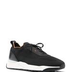 Santoni Knitted Panelled Sneakers