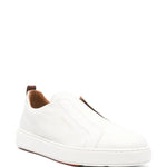 Santoni Logo-Print Leather Sneakers