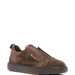 Santoni Suede Slip-On Sneakers