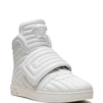 Versace Quilted High-Top White Sneakers