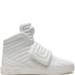 Versace Quilted High-Top White Sneakers