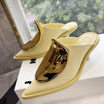 French Style Pointed Toe Kitten Heel