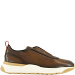 Santoni Leather Slip-On Trainers