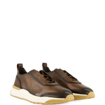 Santoni Leather Slip-On Trainers