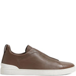 Zegna Triple Stitch?Secondskin Leather Sneakers