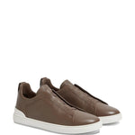 Zegna Triple Stitch?Secondskin Leather Sneakers