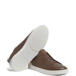 Zegna Triple Stitch?Secondskin Leather Sneakers