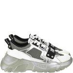 Versace Jeans Couture Metallic-Panel Mesh Trainers