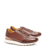 A.Testoni Leather Panelled Sneakers