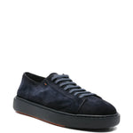 Santoni Suede Lace-Up Sneakers