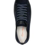 Santoni Suede Lace-Up Sneakers