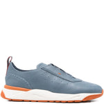 Santoni Perforated-Design Leather Sneakers