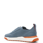 Santoni Perforated-Design Leather Sneakers