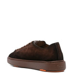 Santoni Suede Lace-Up Sneakers