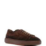 Santoni Suede Lace-Up Sneakers