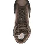 Santoni Leather Shearling Sneakers