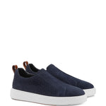 Santoni Woven Suede Slip-On Sneakers