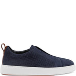 Santoni Woven Suede Slip-On Sneakers