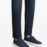 Santoni Woven Suede Slip-On Sneakers