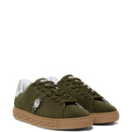Versace Greca-Embellished Suede Sneakers