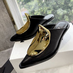 French Style Pointed Toe Kitten Heel