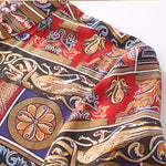 Ladies Vintage Print Stitching Slim Shirt Dress