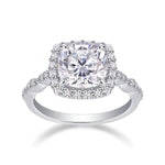 1Gorgeous Square Diamond - Set With Moissan S925 Sterling Silver And Platinum-plated Diamond Ring, Fashionable Diamond Jewelry Prohibit TikTok sales