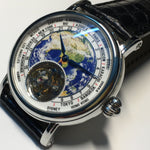 3D Globe Tourbillon Round Watch Fashion