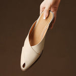 Chunky Heel Mid Heel Hollow-out High-grade Sense Closed-toe Slippers