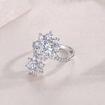 1Petal Morning Dew - A Fashionable Diamond Jewelry Piece Set With 1-carat Moissanite S925 Sterling Silver And Platinum Diamond Ring Prohibit TikTok sales