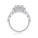 1Gorgeous Square Diamond - Set With Moissan S925 Sterling Silver And Platinum-plated Diamond Ring, Fashionable Diamond Jewelry Prohibit TikTok sales
