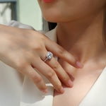 1Gorgeous Square Diamond - Set With Moissan S925 Sterling Silver And Platinum-plated Diamond Ring, Fashionable Diamond Jewelry Prohibit TikTok sales