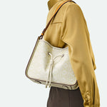 Light Luxury National Style Genuine Leather Underarm Bag Large Capacity